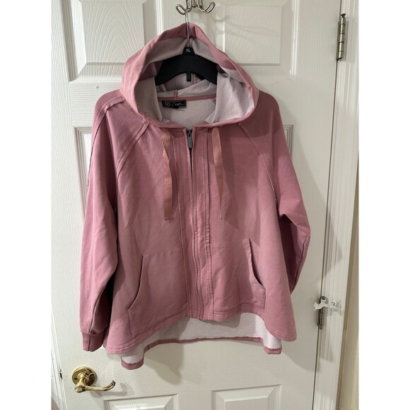 Diane Gilman Tops - DG2 Diane Gilman DG Downtime Knit Flex Flutter-Back Hoodie Beige M